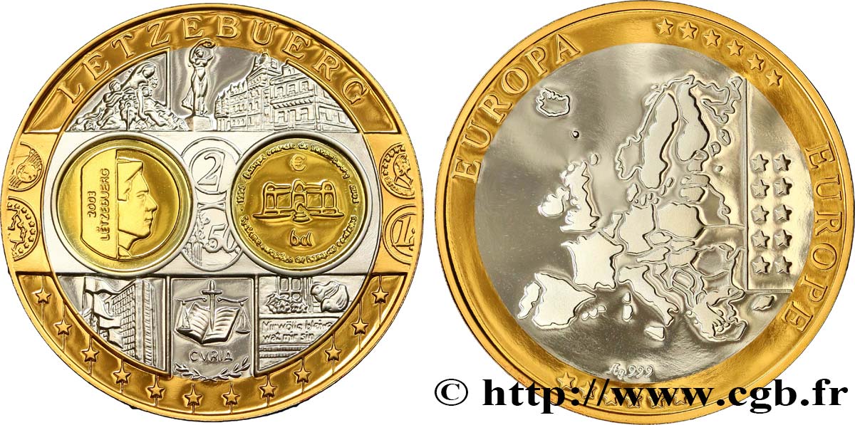 LUSSEMBURGO Médaille de l’Euro luxembourgeois FDC