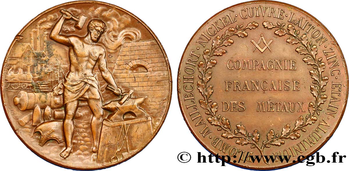 TROISIÈME RÉPUBLIQUE Médaille, Compagnie française des métaux TTB+