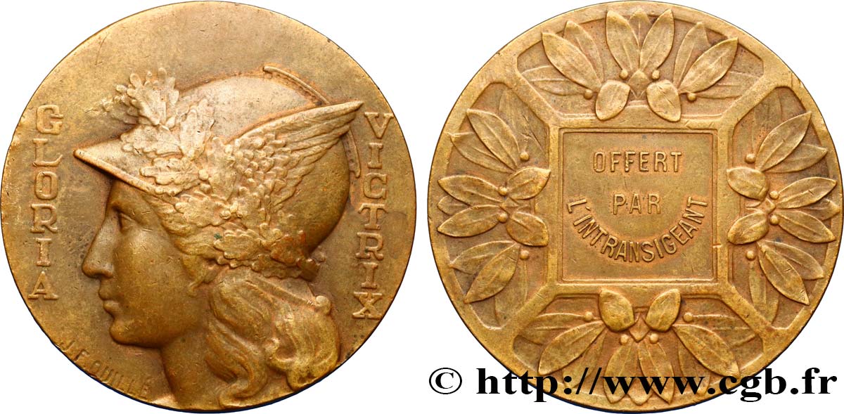 DRITTE FRANZOSISCHE REPUBLIK Médaille Gloria Victrix offert par l’Intransigeant fVZ