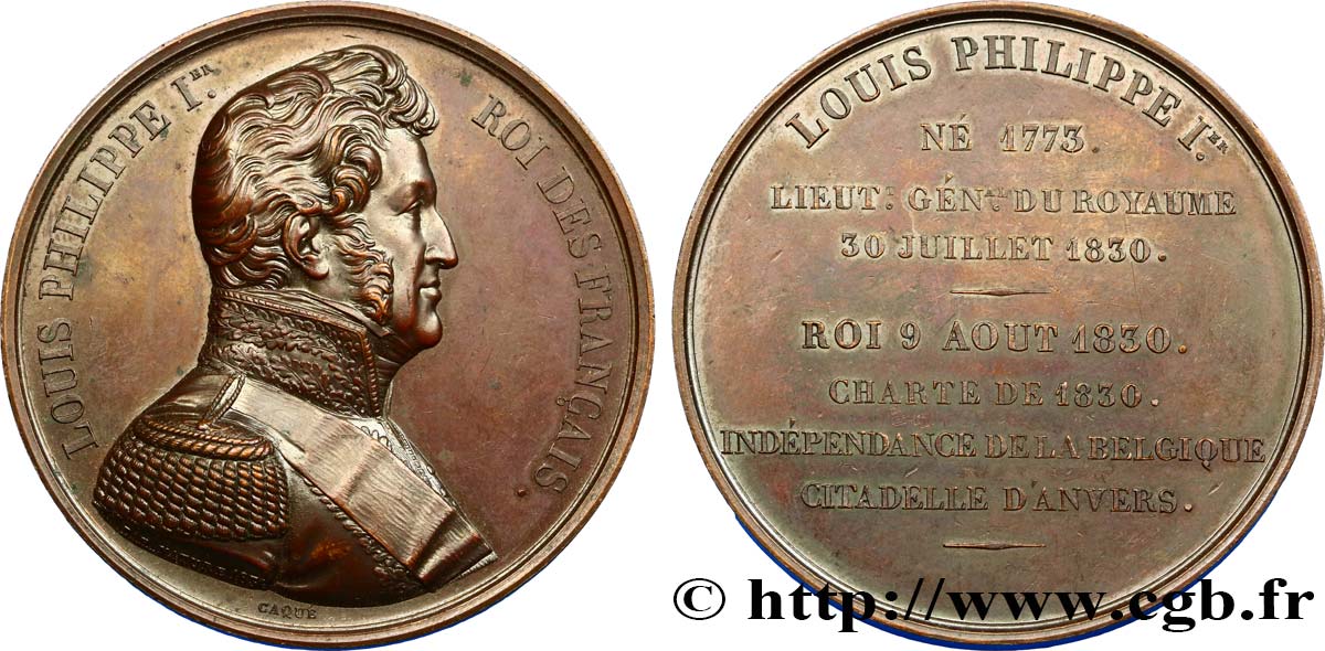 LUIGI FILIPPO I Médaille, Roi Louis-Philippe Ier q.SPL