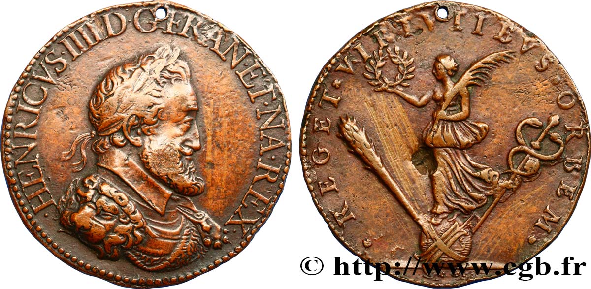HENRI IV LE GRAND Médaille REGET. VIRTVTIEVS. ORBEM. TTB