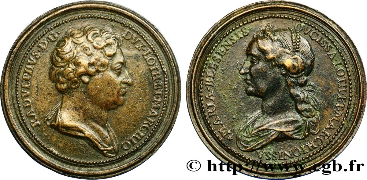 PHILIPPE VI DE VALOIS Médaille de Raoul le Vaillant et Marie de Blois TTB