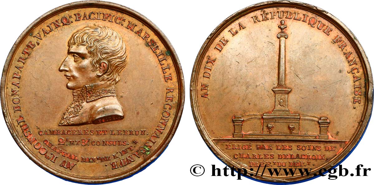 CONSULAT Médaille de la Fontaine Bonaparte TTB+