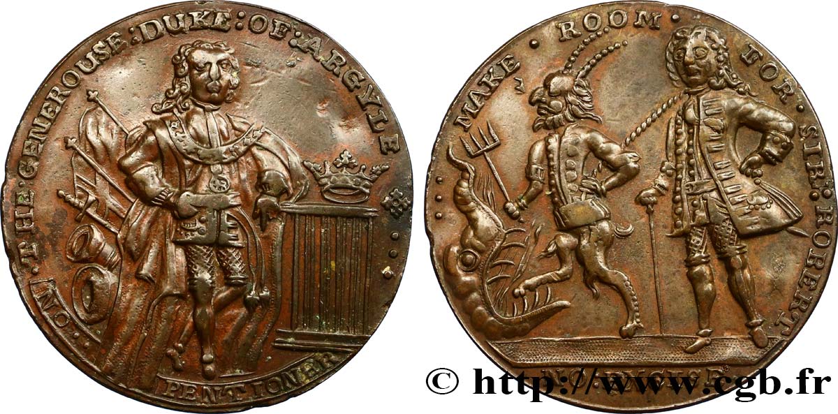 GRAN BRETAÑA - JORGE II Médaille du duc d’Argyle MBC+