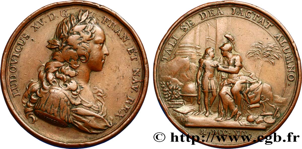 LOUIS XV THE BELOVED Médaille pour l’instruction artistique de Louis XV XF