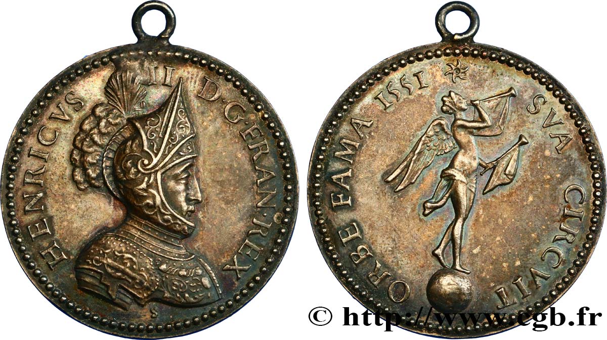 HENRI II Médaille à la gloire d’Henri II TTB+