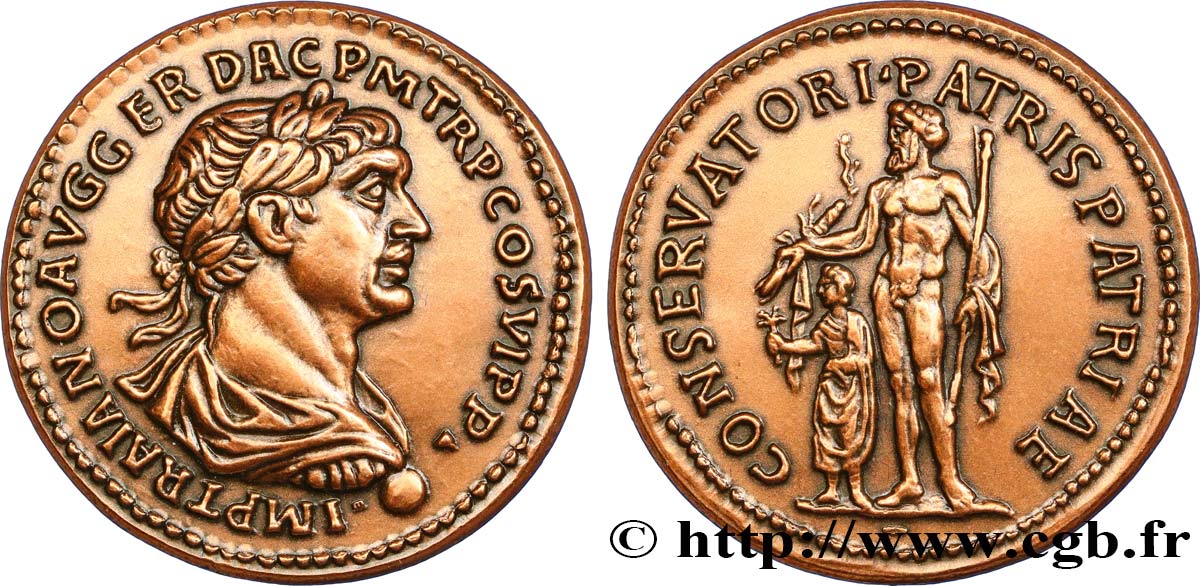 CINQUIÈME RÉPUBLIQUE Médaille antiquisante, Trajan SUP