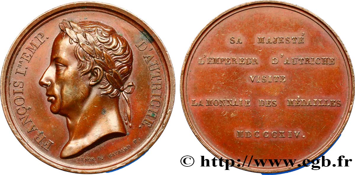 AUTRICHE - FRANÇOIS D AUTRICHE Médaille, Visite de l’empereur d’Autriche à la Monnaie des Médailles VZ