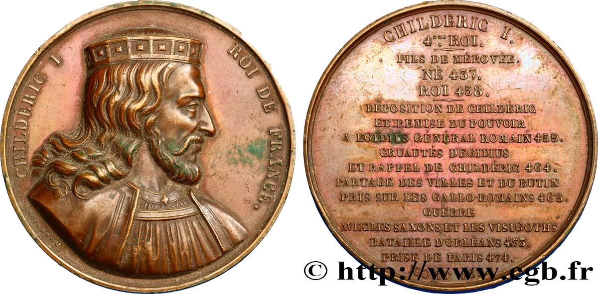 LOUIS-PHILIPPE Ier Médaille du roi Childéric Ier TTB+