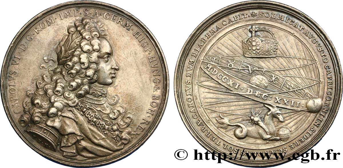 HONGRIE - CHARLES VI Médaille de couronnement de Charles VI AU