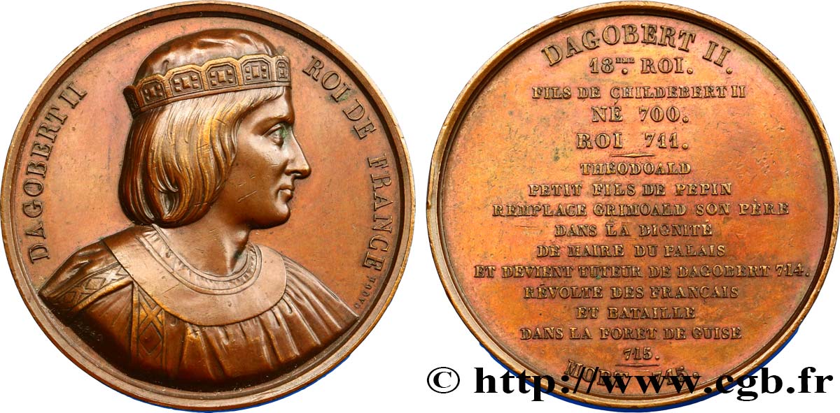 LUIGI FILIPPO I Médaille du roi Dagobert II (sic) III q.SPL