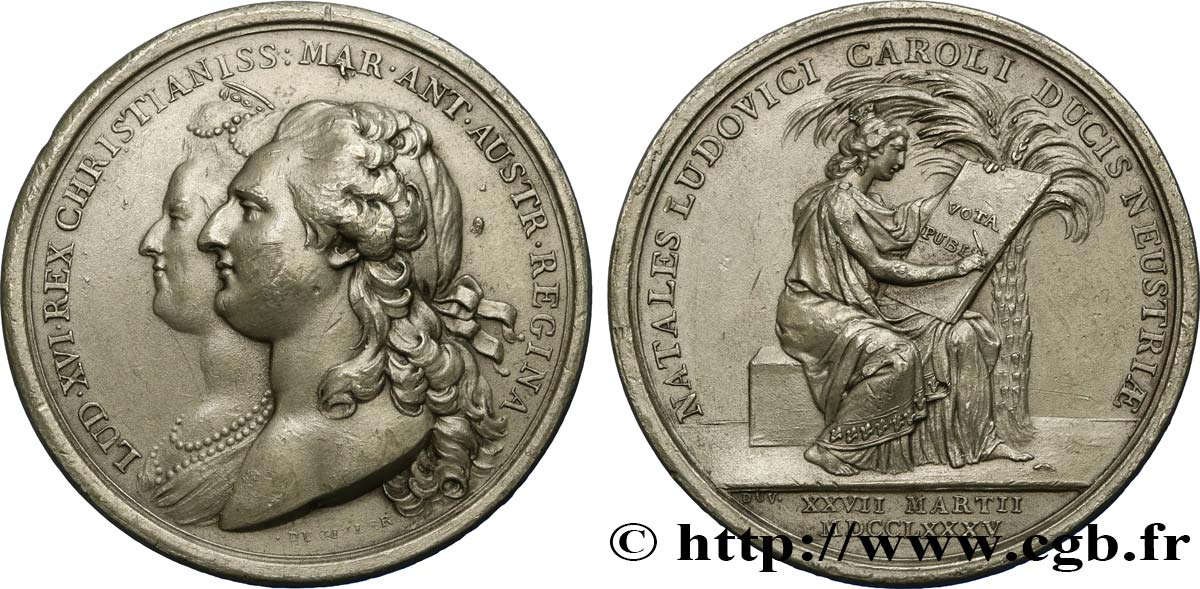 LOUIS XVI Médaille, Naissance du duc de Normandie (Louis XVII) q.SPL