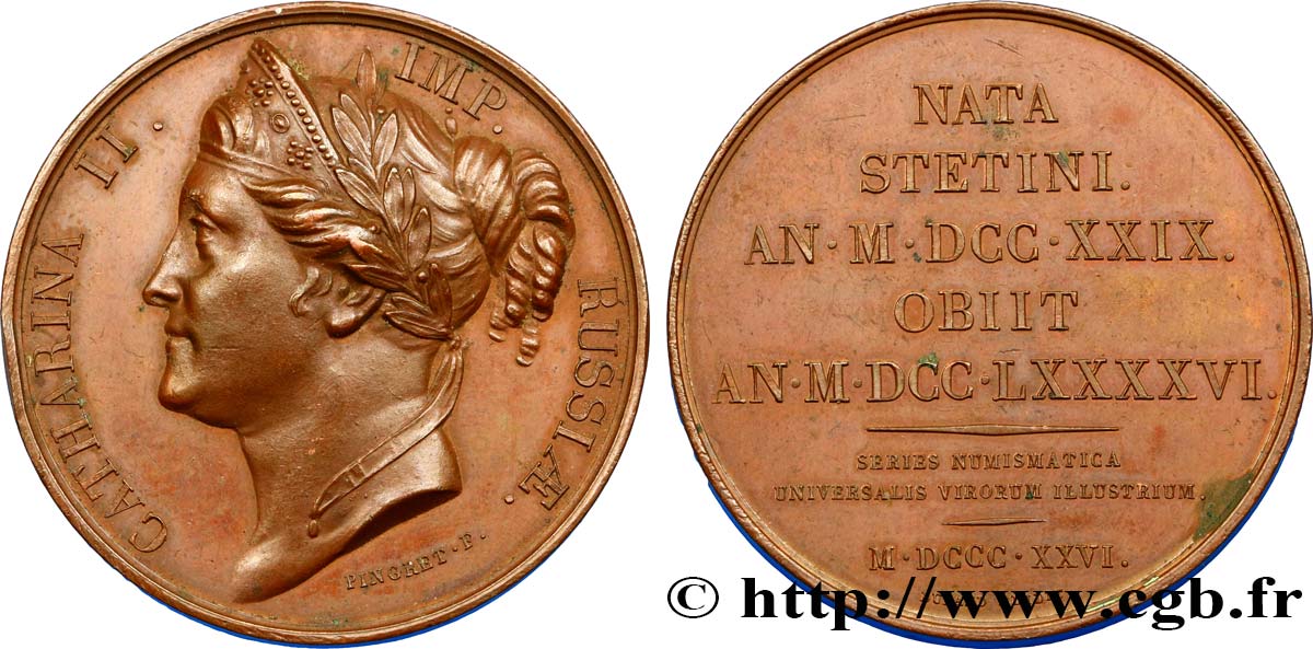 NUMISMATIC SERIES OF ILLUSTROUS MEN Médaille, Catherine II de Russie AU