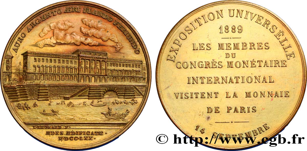 III REPUBLIC Médaille de visite de la Monnaie AU