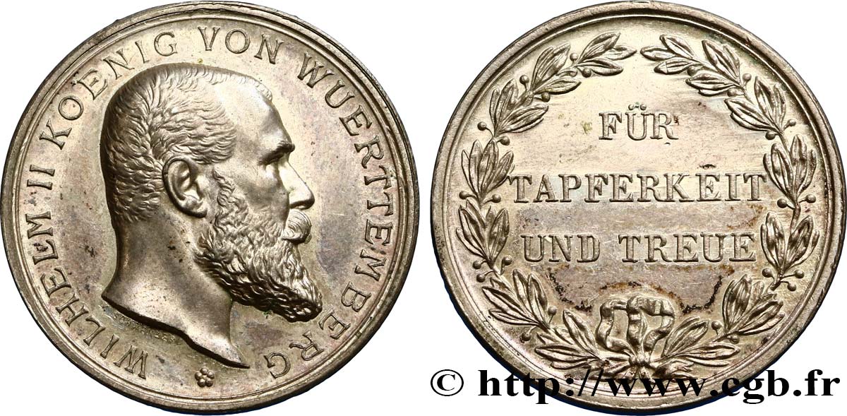 GERMANY - KINGDOM OF WÜRTTEMBERG - WILLIAM II Médaille de Guillaume II AU
