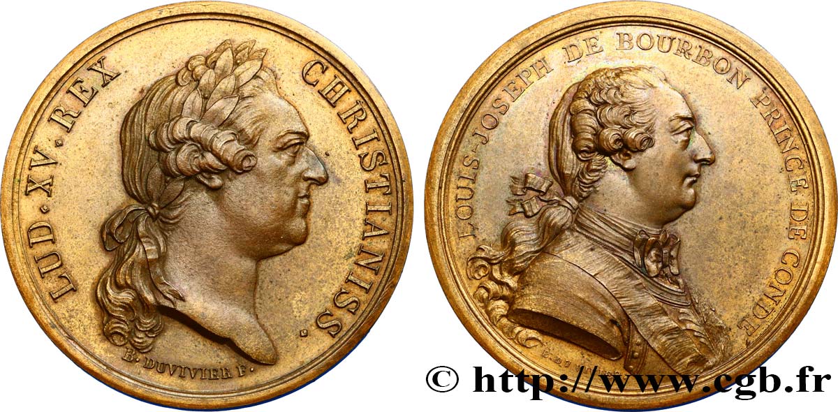 LOUIS XV THE BELOVED Médaille de Louis-Joseph de Bourbon AU