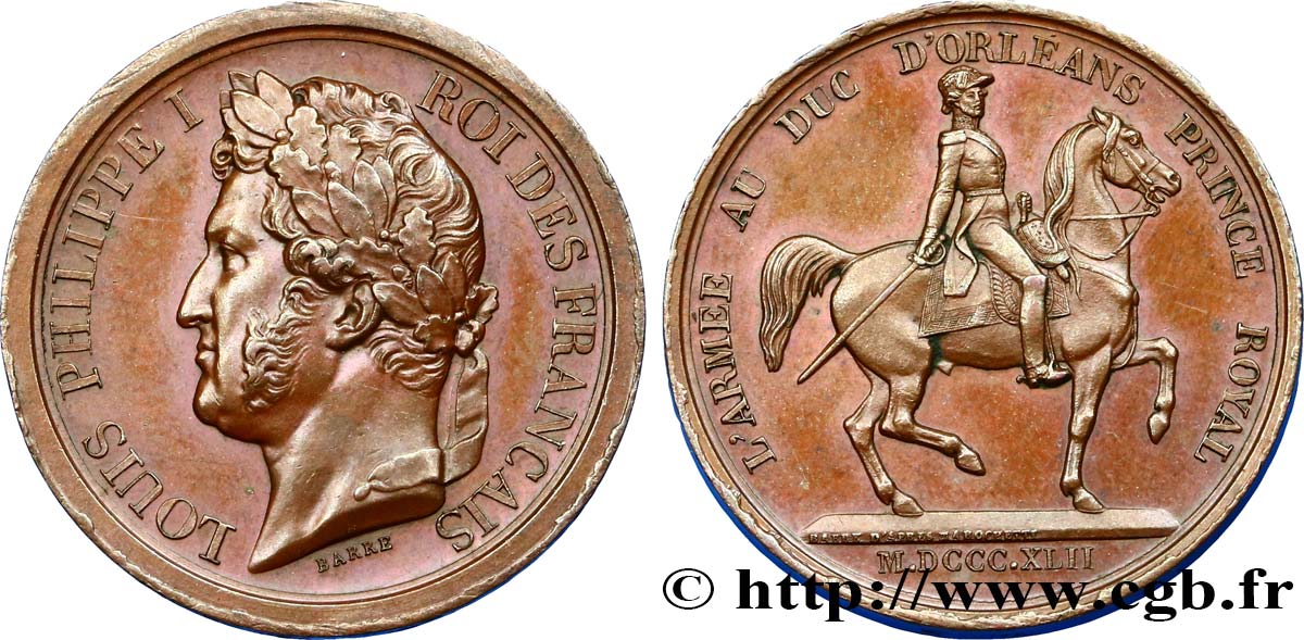 LUIGI FILIPPO I Médaille offerte par l’armée à Louis-Philippe q.SPL