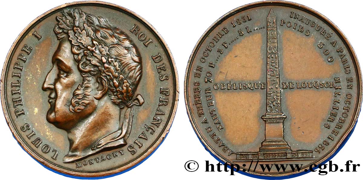 LOUIS-PHILIPPE I Médaille pour l’obélisque de Louxor AU
