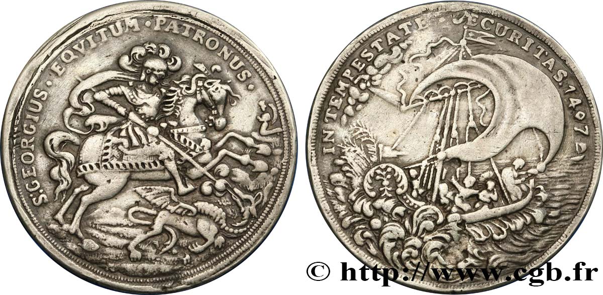 MÉDAILLE DE SOLDAT Médaille de voyageur XVIIIe siècle XF