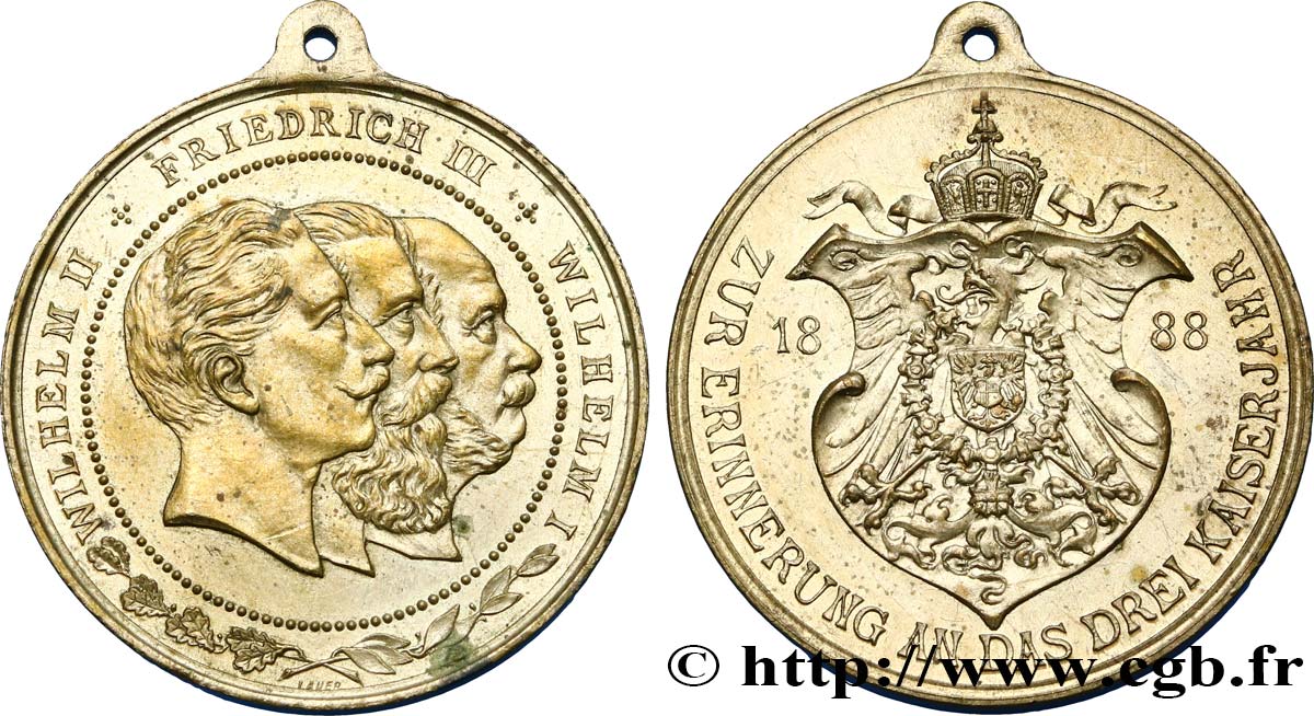 ALLEMAGNE - ROYAUME DE PRUSSE - FRÉDÉRIC III Médaille MBC+