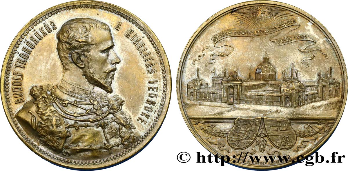 UNGARN - KÖNIGREICH UNGARN - FRANZ JOSEF I. Médaille de Rodolphe de Habsbourg-Lorraine  VZ