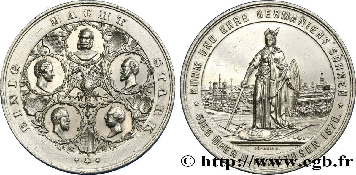 ALLEMAGNE - ROYAUME DE PRUSSE - GUILLAUME Ier Médaille de la victoire prussienne AU