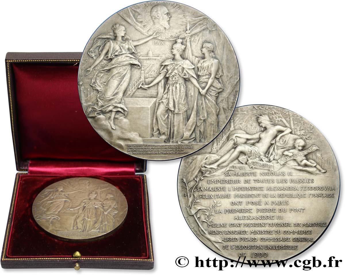 III REPUBLIC Médaille du pont Alexandre III AU