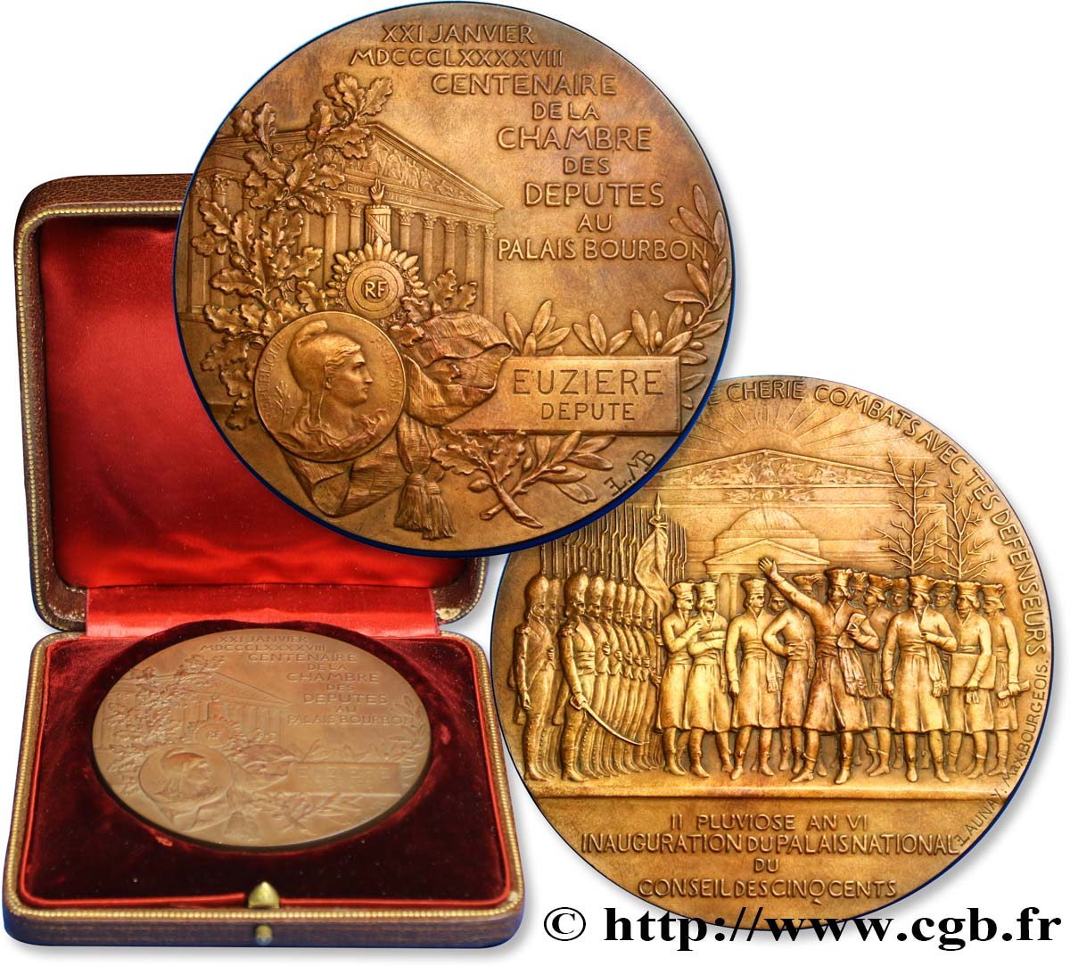 III REPUBLIC Médaille du Palais Bourbon AU