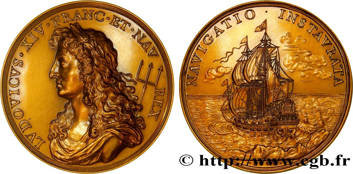 LOUIS XIV  THE SUN KING  Médaille de la marine AU