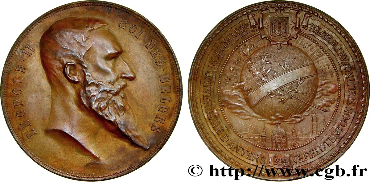 BELGIQUE - ROYAUME DE BELGIQUE - LÉOPOLD II Médaille de l’Exposition Universelle d’Anvers fVZ