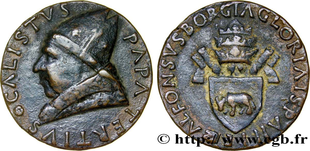 ITALY – PAPAL STATES Médaille du pape Calixte III XF