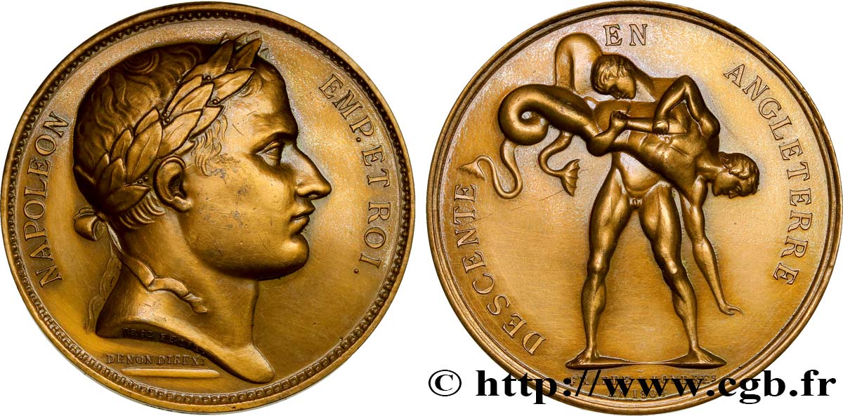 PREMIER EMPIRE / FIRST FRENCH EMPIRE Médaille pour le projet de descente en Angleterre AU