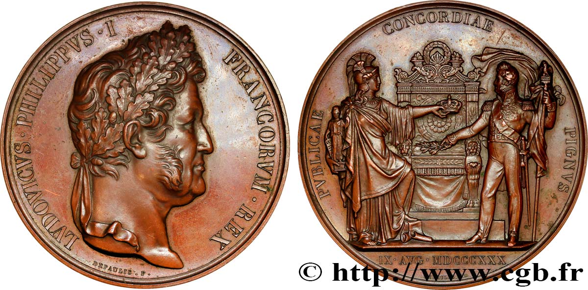 LUIGI FILIPPO I Médaille, Avènement de Louis-Philippe SPL/q.SPL