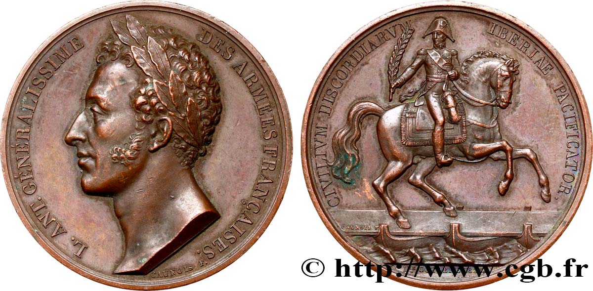 LUIGI XVIII Médaille, Louis-Antoine d Artois duc d Angoulême q.SPL