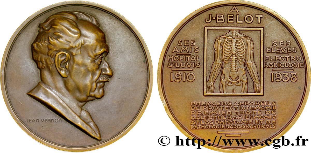 TROISIÈME RÉPUBLIQUE Médaille du radiologue Joseph Belot SUP