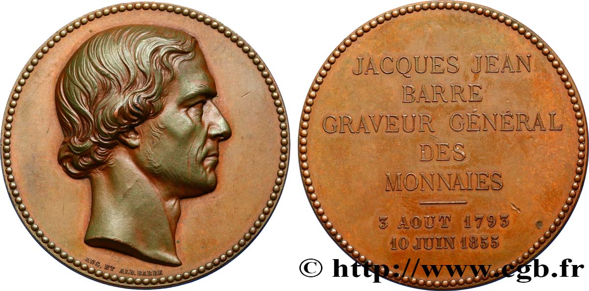 SECOND EMPIRE Médaille pour le graveur Jacques-Jean Barre AU