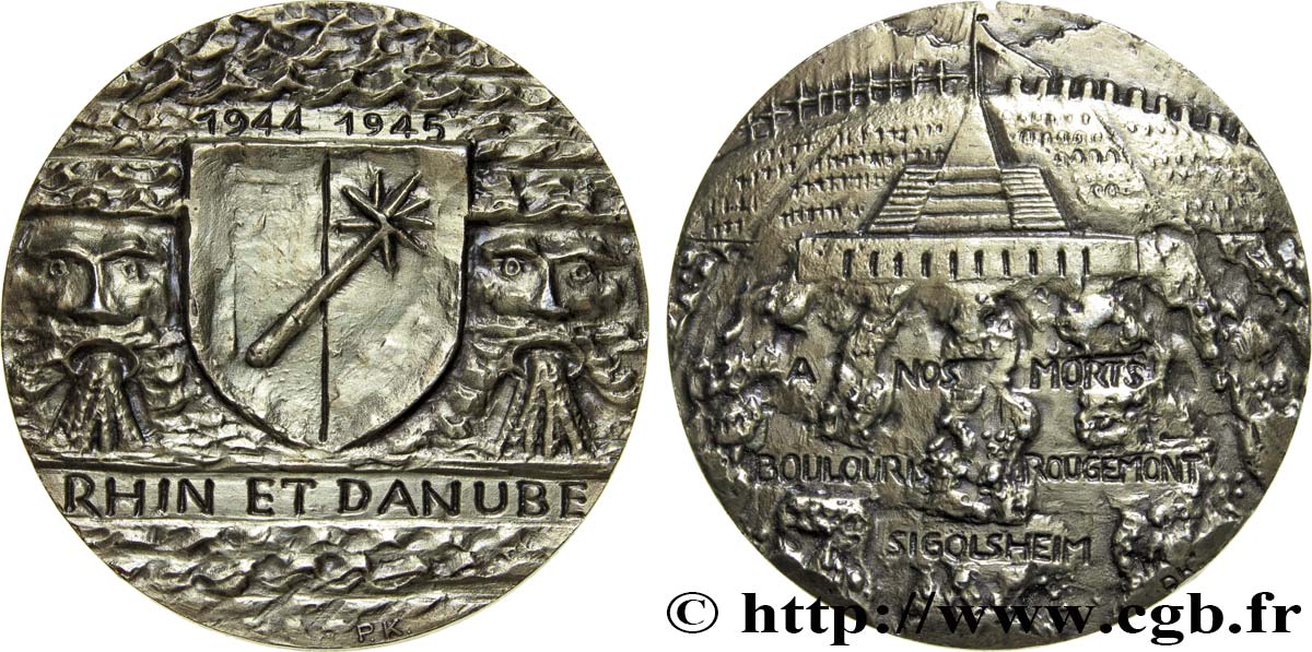 QUINTA REPUBLICA FRANCESA Médaille à nos morts, Boulouris, Rougemont et Sigolsheim EBC