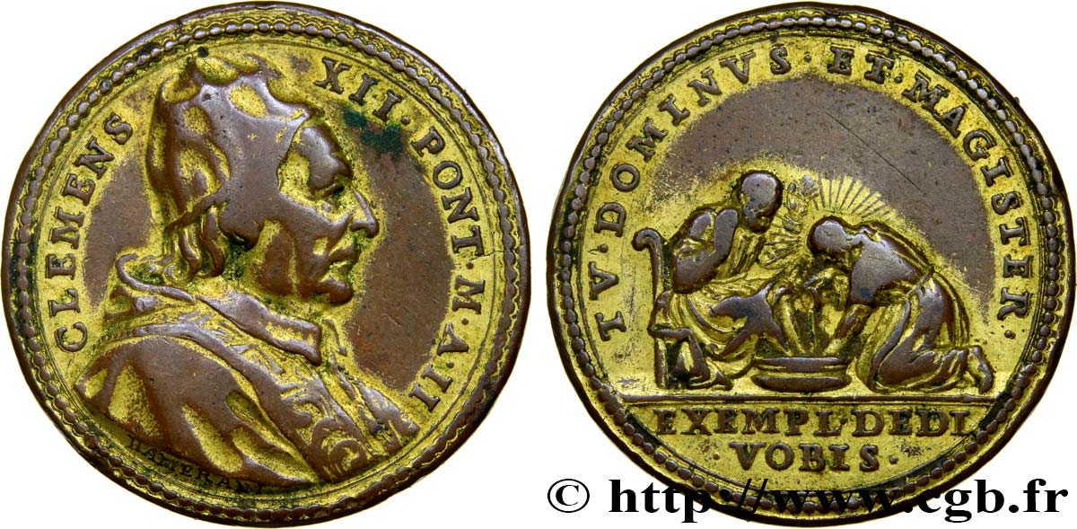 ITALY - PAPAL STATES - CLEMENT XII  (Lorenzo Corsini) Médaille, Clément XII, Tu dominus et magister XF