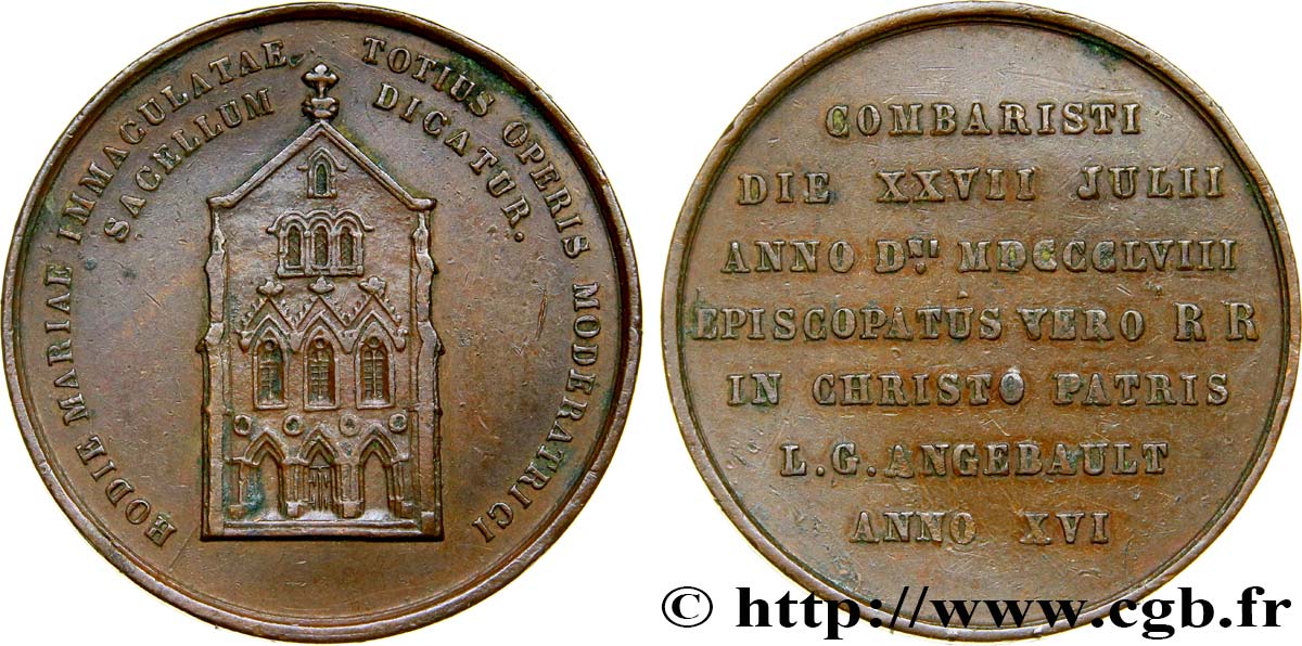 SECOND EMPIRE Médaille, Évêque Angebault TTB