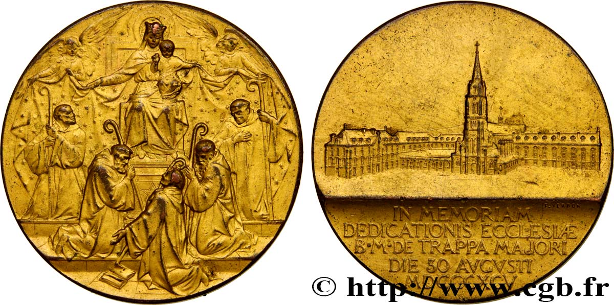TERCERA REPUBLICA FRANCESA Médaille pour la rénovation de l’abbaye Notre-Dame de la Trappe MBC+