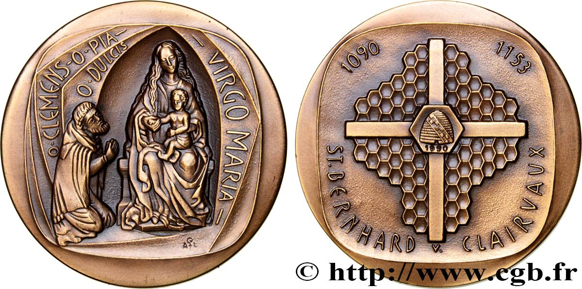 QUINTA REPUBLICA FRANCESA Médaille de Saint-Bernhard Clairvaux EBC