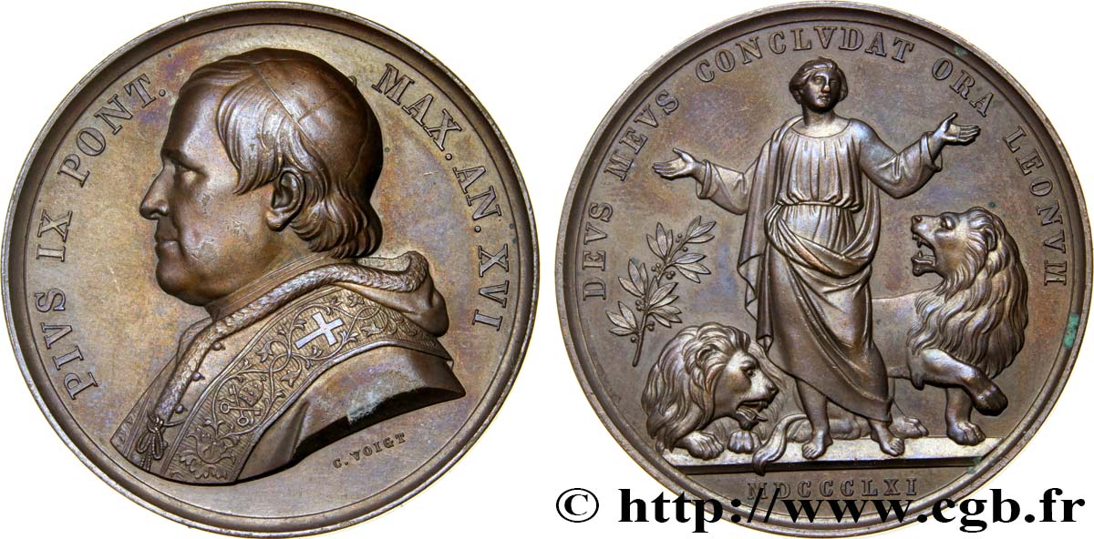 VATICAN ET ÉTATS PONTIFICAUX Médaille du pape Pie IX SUP