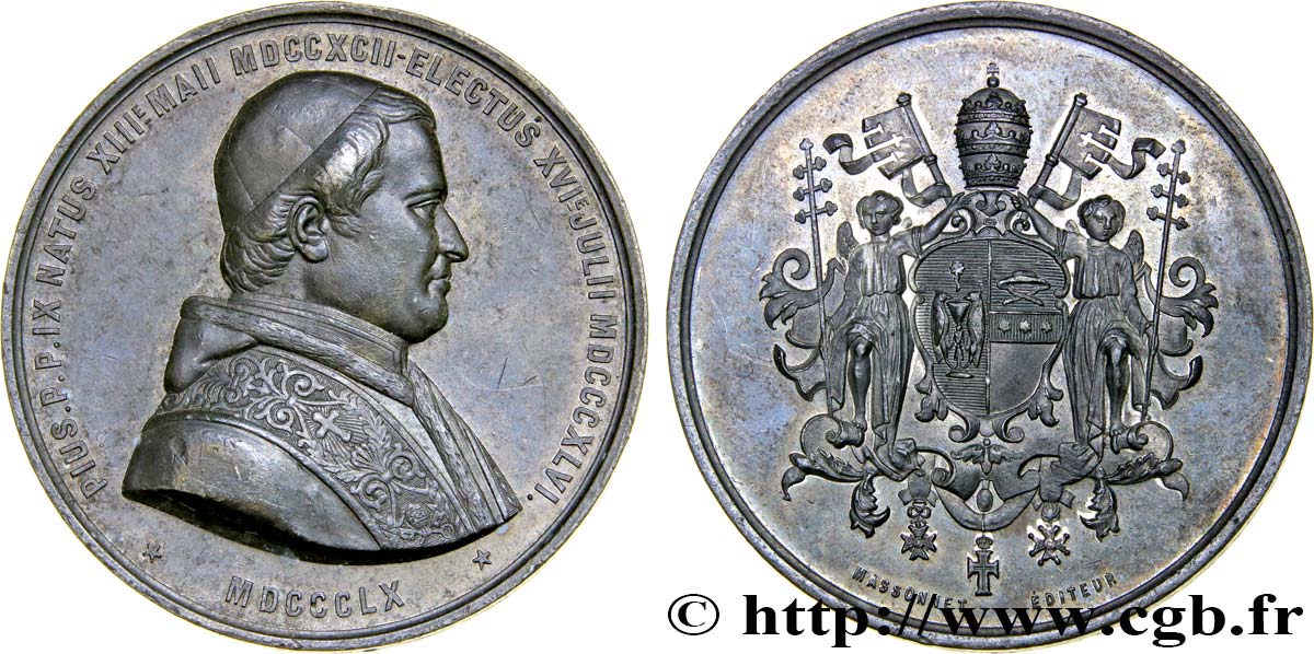VATICAN AND PAPAL STATES Médaille du pape Pie IX AU