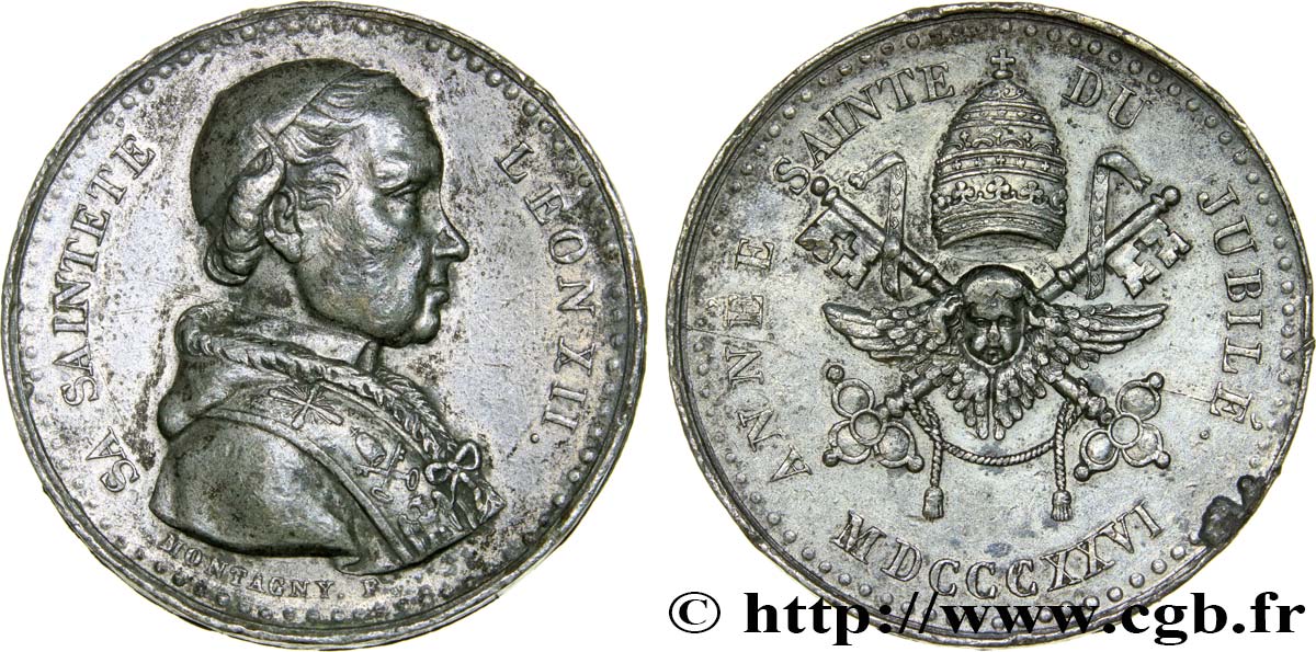 VATICAN AND PAPAL STATES Médaille du pape Léon XII XF