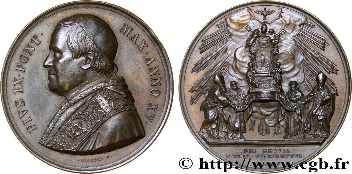 ITALY - PAPAL STATES - PIUS IX (Giovanni Maria Mastai Ferretti) Médaille, Fidei Regula AU