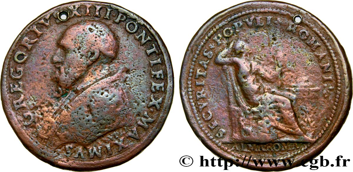 VATICANO Y ESTADOS PONTIFICIOS Médaille du pape Grégoire XIII BC+