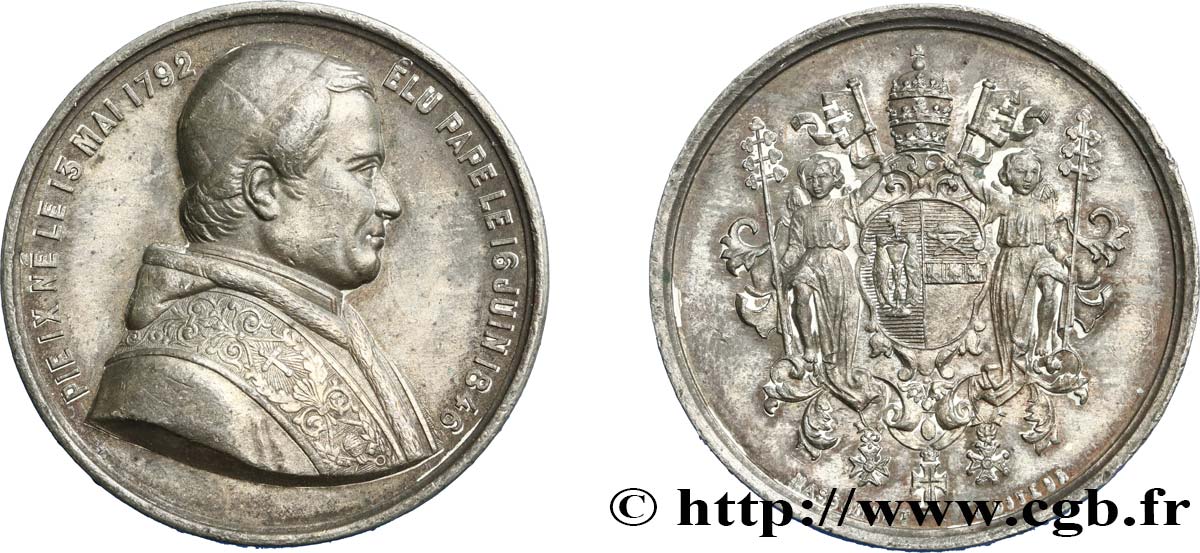 ITALIA - ESTADOS PONTIFICOS - PIE IX (Giovanni Maria Mastai Ferrettii) Médaille, Élection du pape Pie IX MBC/MBC+