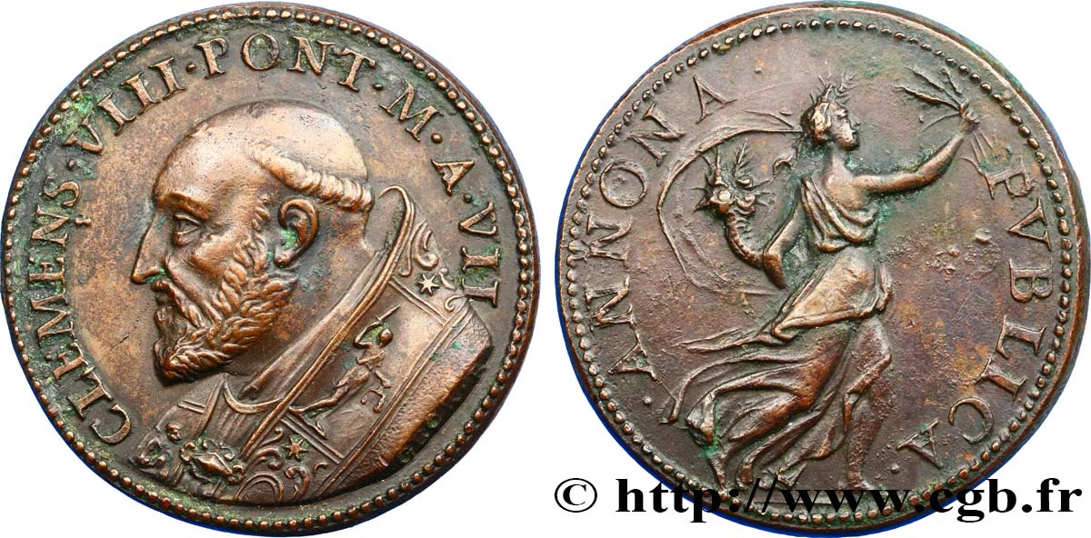VATICAN AND PAPAL STATES Médaille du pape Clément VIII AU