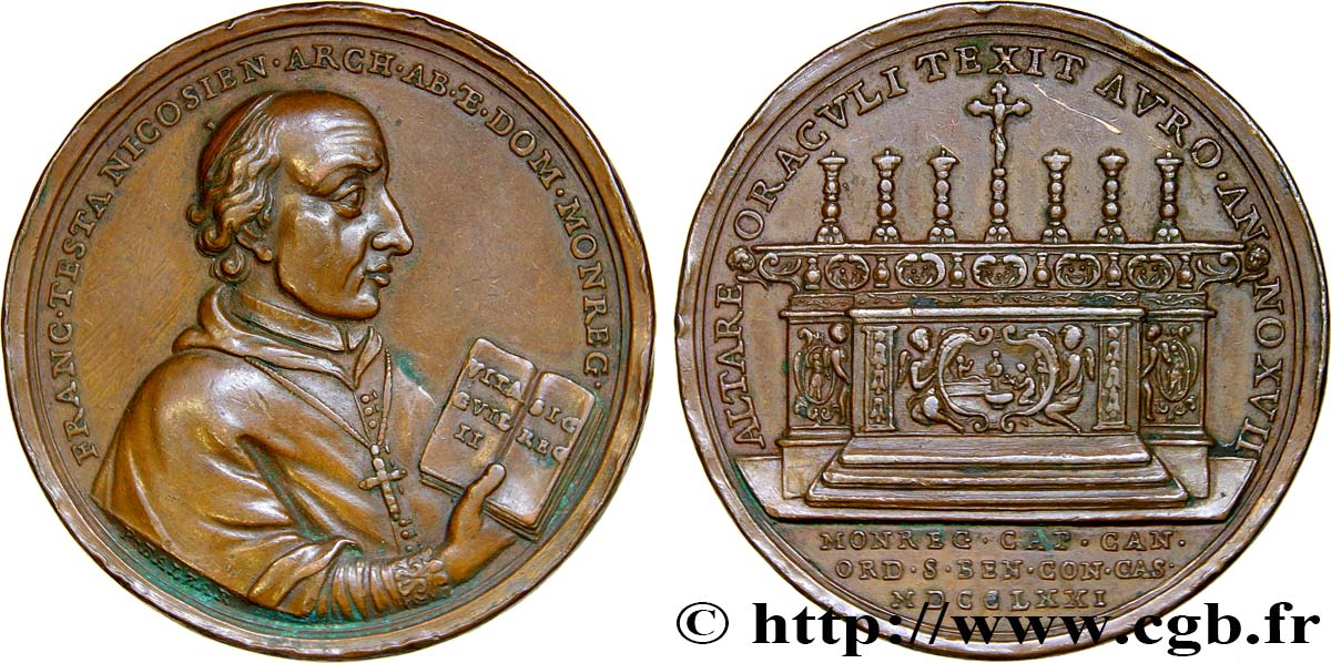 ITALIE Médaille de l’abbé Francesco Testa TTB+