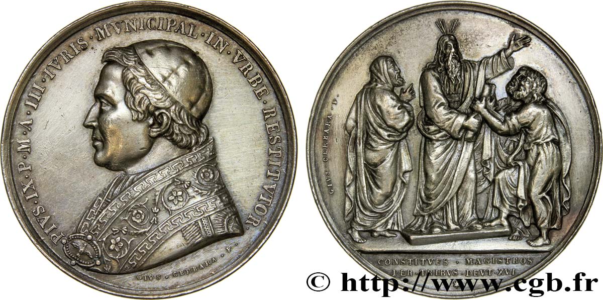 ITALIE - ÉTATS DU PAPE - PIE IX (Jean-Marie Mastai Ferretti) Médaille, Constitues magistros TTB